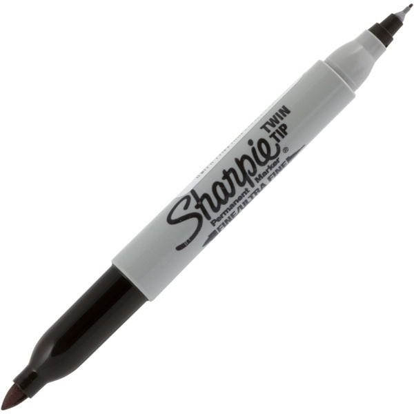 Sharpie Twin Tip - Permanent märkpenna, rund filtspets/precision tuschpenna, svart i gruppen HEM, HUSHÅLL & TRÄDGÅRD / Kontorsmaterial / Pennor hos TP E-commerce Nordic AB (38-22018)