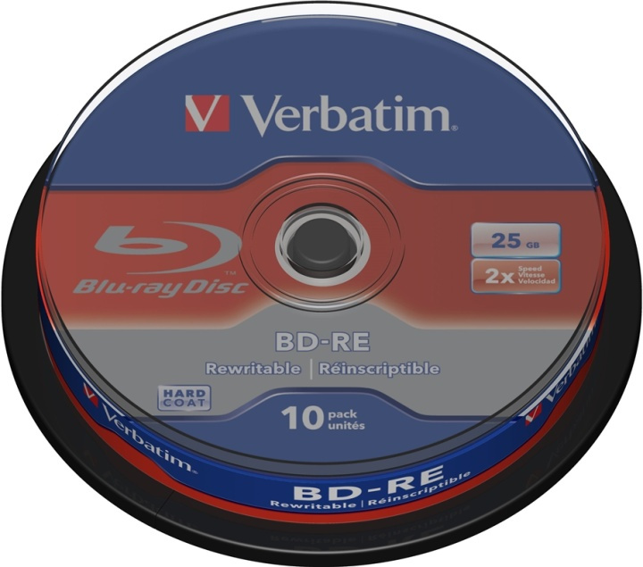 Verbatim BD-RE, 2x, 25GB/200min 10-pack spindel, Hardcoat (43694) i gruppen HEMELEKTRONIK / Lagringsmedia / CD/DVD/BD-skivor / Blu-Ray hos TP E-commerce Nordic AB (38-23602)