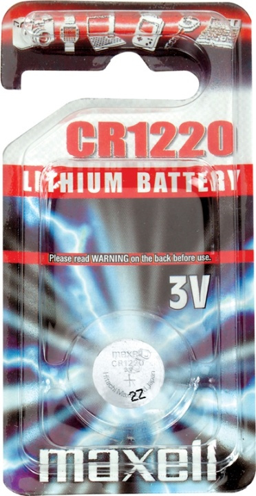 Maxell knappcellsbatteri, CR1220, Lithium, 3V, 1-pack (10238200) i gruppen HEMELEKTRONIK / Batterier & Laddare / Batterier / Knappcell hos TP E-commerce Nordic AB (38-23745)