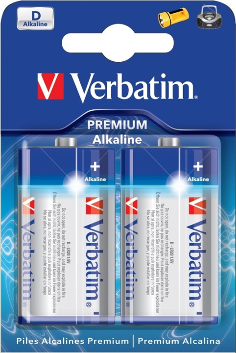 Verbatim batterier, D(LR20), 2 st Alkaline, 1,5 V i gruppen HEMELEKTRONIK / Batterier & Laddare / Batterier / Övriga hos TP E-commerce Nordic AB (38-23802)