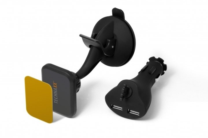 Technaxx Magnetisk bilhållare för smartphones & surfplattor + Billaddare (TE09)
