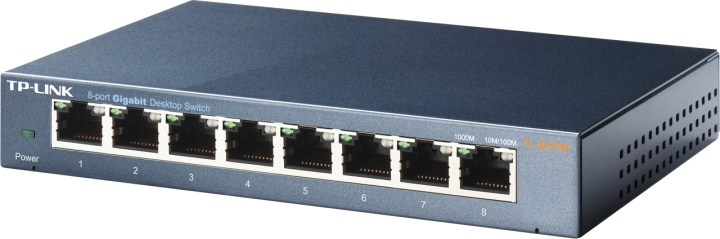 TP-LINK, nätverksswitch 8-ports 10/100/1000Mbps (TL-SG108) i gruppen DATORER & KRINGUTRUSTNING / Nätverk / Switchar hos TP E-commerce Nordic AB (38-26845)