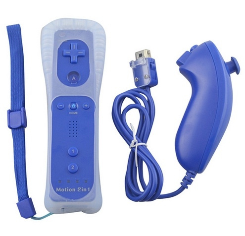 Remote Plus + Nunchuck kompatibel med Wii-Wii U, Mörkblå i gruppen HEMELEKTRONIK / Spelkonsoler & Tillbehör / Nintendo Wii hos TP E-commerce Nordic AB (38-27163)