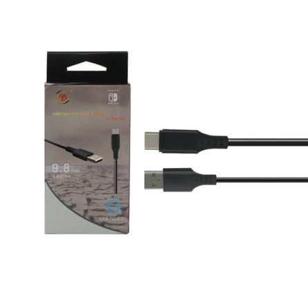 USB-kabel till Nintendo Switch, 3m, Svart i gruppen HEMELEKTRONIK / Spelkonsoler & Tillbehör / Nintendo Switch / Tillbehör hos TP E-commerce Nordic AB (38-27535)