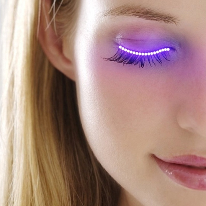 LED lashes, lysande ögonfransar för fest eller maskerad, Blå i gruppen SKÖNHET & HÄLSA / Makeup / Ögon & Ögonbryn / Lösögonfransar hos TP E-commerce Nordic AB (38-27774)