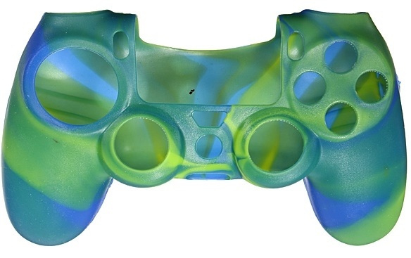 Silikongrepp för handkontroll, Playstation 4, Kamoflage Grön, Blå i gruppen HEMELEKTRONIK / Spelkonsoler & Tillbehör / Sony PlayStation 4 / Tillbehör hos TP E-commerce Nordic AB (38-28603)