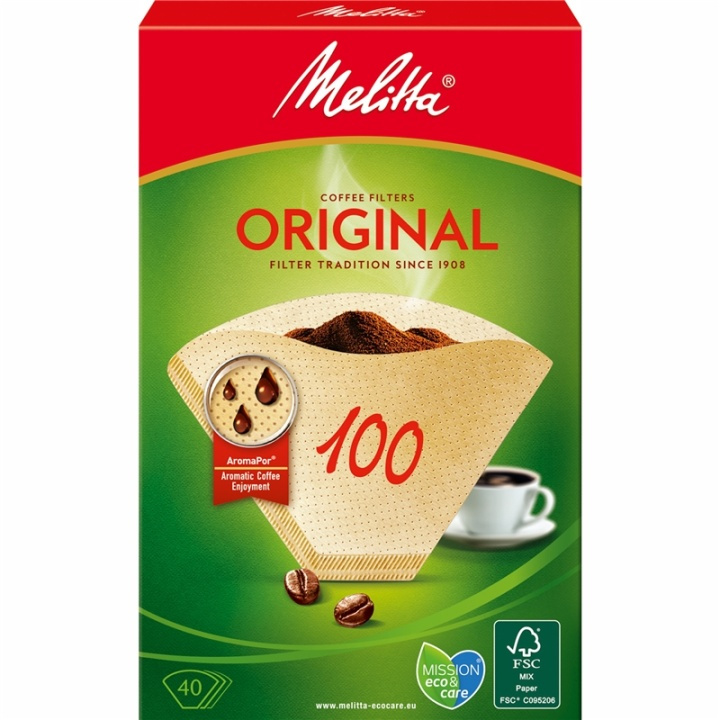 Melitta Kaffefilter 100 40pack 9st DFP i gruppen HEM, HUSHÅLL & TRÄDGÅRD / Hushållsmaskiner / Kaffemaskiner & Tillbehör / Filter & Tillbehör hos TP E-commerce Nordic AB (38-28852)