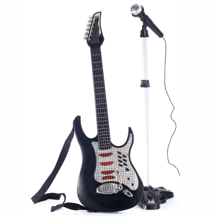 Music Electric Guitar with Microphon i gruppen LEKSAKER, BARN- & BABYPRODUKTER / Musik, Sång & Bild / Musikinstrument hos TP E-commerce Nordic AB (38-28860)