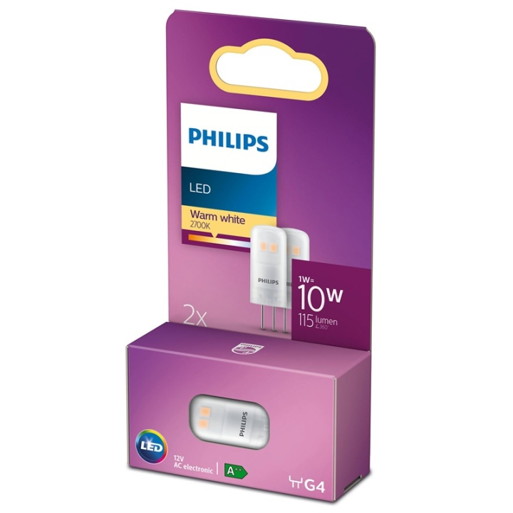 Philips 2-pack LED G4 Kapsel 10V 12W 115lm i gruppen HEMELEKTRONIK / Belysning / LED-lampor hos TP E-commerce Nordic AB (38-28888)