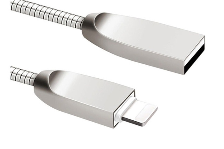 Lightning kabel, Metallklädd, 1 meter i gruppen SMARTPHONE & SURFPLATTOR / Laddare & Kablar / Kablar / Kablar Lightning hos TP E-commerce Nordic AB (38-29014)