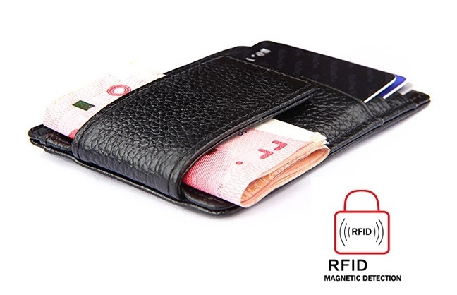 RFID Plånbok med magnetisk sedelklämma - Svart i gruppen SPORT, FRITID & HOBBY / Roliga prylar / Smarta saker hos TP E-commerce Nordic AB (38-29047)