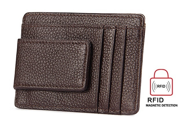 RFID Plånbok med magnetisk sedelklämma - Mörkbrun i gruppen SPORT, FRITID & HOBBY / Roliga prylar / Smarta saker hos TP E-commerce Nordic AB (38-29048)