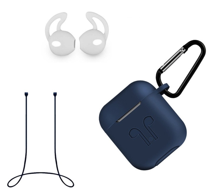 Silikon-kit till Airpods, Silikonfodral, Strap, Silikonsnäckor, Karbinhake, Mari i gruppen HEMELEKTRONIK / Ljud & Bild / Hörlurar & Tillbehör / Tillbehör hos TP E-commerce Nordic AB (38-29058)