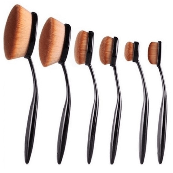 Fashion Oval Brush Set, Sminkborstar, 6-Pack i gruppen SKÖNHET & HÄLSA / Makeup / Verktyg & Sminkset / Borstar & Penslar hos TP E-commerce Nordic AB (38-29063)