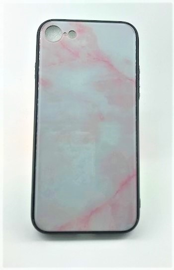 Best Quality - Tempered glass rear cover, TPU frame iPhone 8, Pink Marble i gruppen SMARTPHONE & SURFPLATTOR / Mobilskydd / Apple / iPhone 8 / Skal hos Teknikproffset Nordic AB (38-29100)
