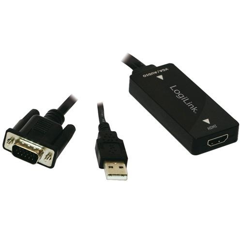 LogiLink VGA + USB-ljud -> HDMI i gruppen DATORER & KRINGUTRUSTNING / Datorkablar / VGA / Adaptrar hos TP E-commerce Nordic AB (38-32565)