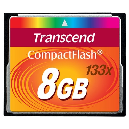 Transcend CompactFlash8GB 133x (TS8GCF133) i gruppen HEMELEKTRONIK / Lagringsmedia / Minneskort / Compact Flash hos TP E-commerce Nordic AB (38-33014)