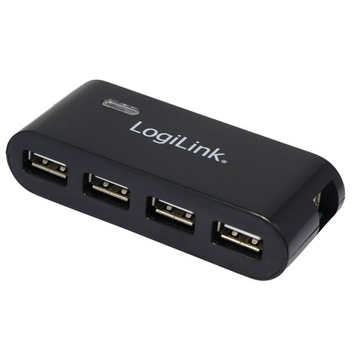 LogiLink USB 2.0-hub 4-port Svart i gruppen DATORER & KRINGUTRUSTNING / Datortillbehör / USB-hubbar hos TP E-commerce Nordic AB (38-33594)