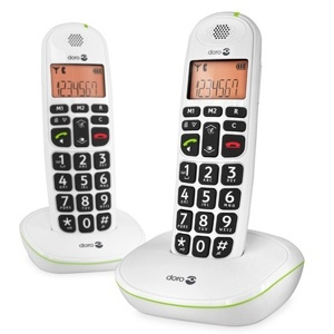 Doro PhoneEasy 100w Duo Vit (5547) i gruppen HEMELEKTRONIK / Ljud & Bild / Fast telefoni / Trådlösa telefoner hos TP E-commerce Nordic AB (38-34544)