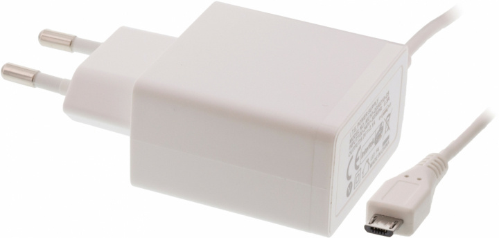 EPZI väggladdare 100-240V med integrerad Micro-B kabel 5V 1A 1m, vit (USB-AC87) i gruppen SMARTPHONE & SURFPLATTOR / Laddare & Kablar / Väggladdare / Väggladdare microUSB hos TP E-commerce Nordic AB (38-34848)