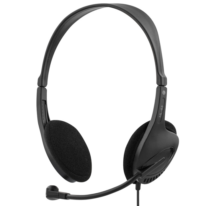 DELTACO headset, sluten, 32 Ohm, 2,3m kabel, svart (HL-43) i gruppen HEMELEKTRONIK / Ljud & Bild / Hörlurar & Tillbehör / Hörlurar hos TP E-commerce Nordic AB (38-35143)