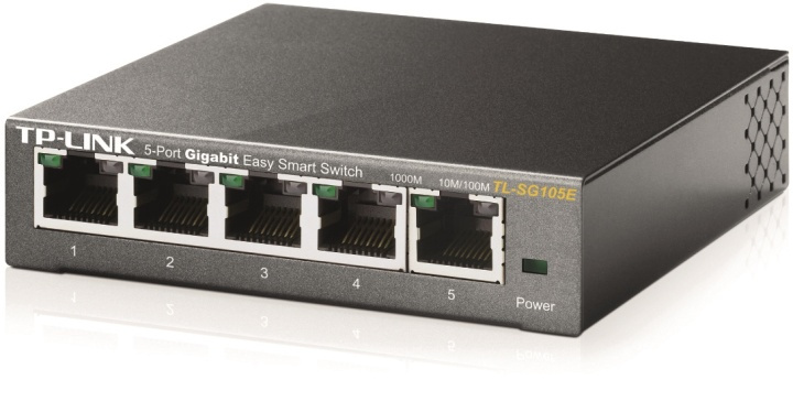 TP-Link nätverksswitch 5x10/100/1000Mbps (TL-SG105E) i gruppen DATORER & KRINGUTRUSTNING / Nätverk / Switchar hos TP E-commerce Nordic AB (38-35299)