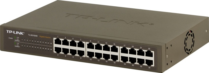 TP-Link, nätverksswitch, 24-ports 10/100/1000Mbps (TL-SG1024D) i gruppen DATORER & KRINGUTRUSTNING / Nätverk / Switchar / 10/100/1000Mbps hos TP E-commerce Nordic AB (38-35331)