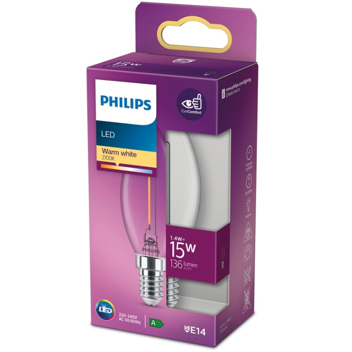 Philips LED E14 Kron 15W Klar 136lm i gruppen HEMELEKTRONIK / Belysning / LED-lampor hos TP E-commerce Nordic AB (38-35659)