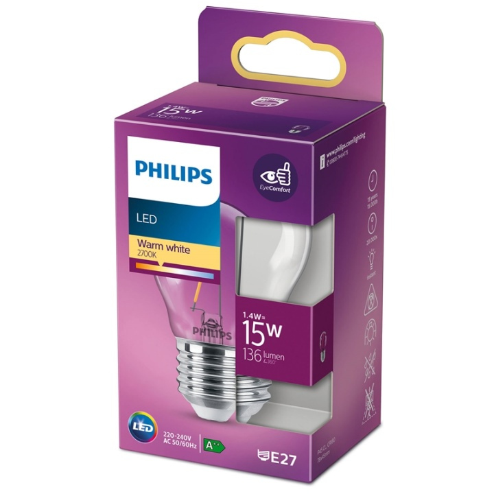 Philips LED E27 Klot 15W Klar Dimbar 1 i gruppen HEMELEKTRONIK / Belysning / LED-lampor hos TP E-commerce Nordic AB (38-35774)