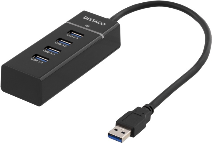 Deltaco USB 3.0 hubb, 4-portar, ABS-plast, svart (UH-475) i gruppen DATORER & KRINGUTRUSTNING / Datortillbehör / USB-hubbar hos TP E-commerce Nordic AB (38-36778)