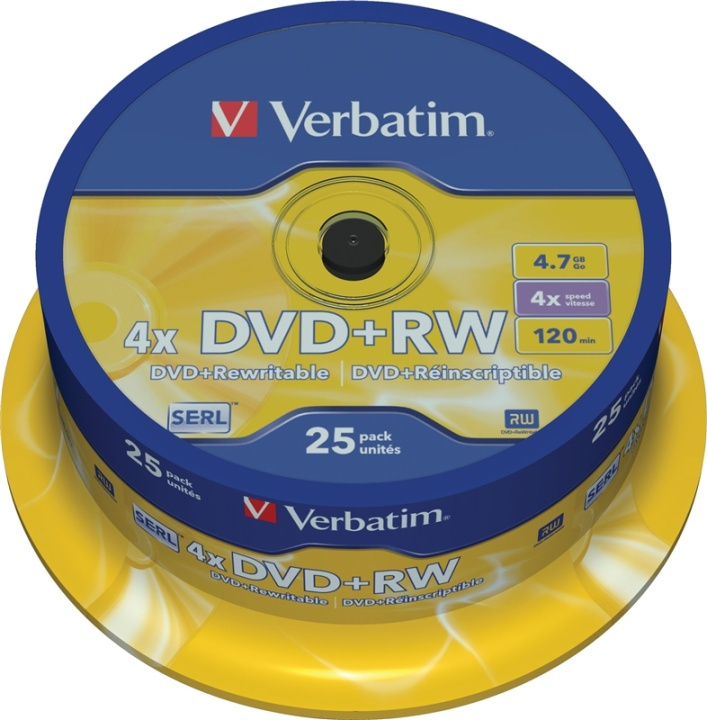 Verbatim DVD, 1-4x, 4,7 GB/120 min, 25-pack spindel, SERL (43489) i gruppen HEMELEKTRONIK / Lagringsmedia / CD/DVD/BD-skivor / DVD+R hos TP E-commerce Nordic AB (38-37124)