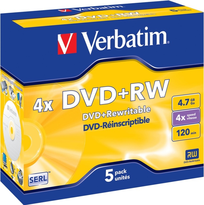 Verbatim DVD, 4x, 4,7 GB/120 min, 5-pack jewel case, SERL (43229) i gruppen HEMELEKTRONIK / Lagringsmedia / CD/DVD/BD-skivor / DVD+R hos TP E-commerce Nordic AB (38-37127)