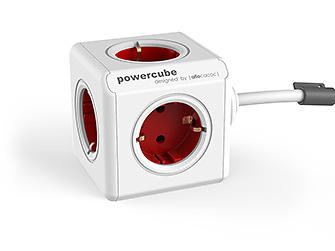 PowerCube Extended 3m, Röd i gruppen HEM, HUSHÅLL & TRÄDGÅRD / El & Belysning / Grenuttag hos TP E-commerce Nordic AB (38-37817)