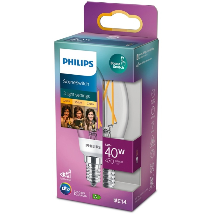 Philips LED SceneSwitch E14 P45 Kron 4 i gruppen HEMELEKTRONIK / Belysning / LED-lampor hos TP E-commerce Nordic AB (38-38868)