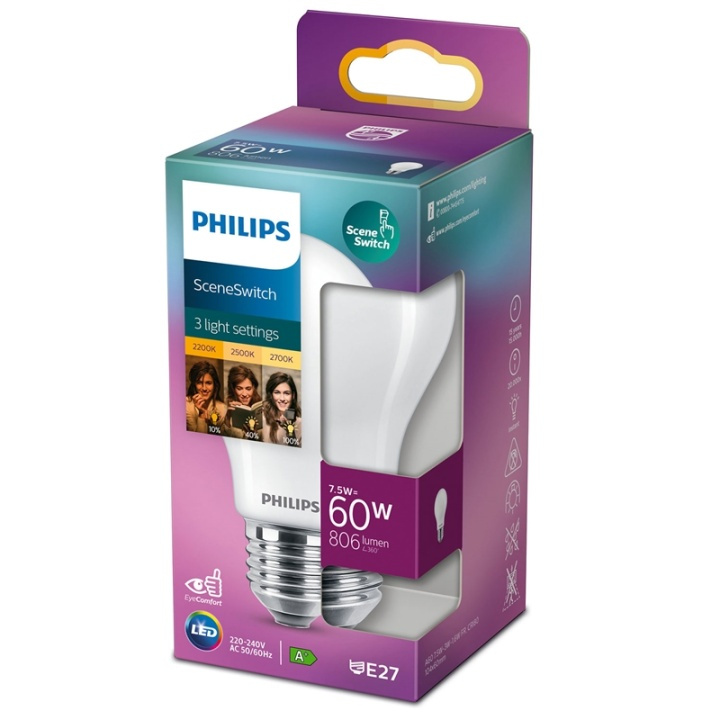 Philips LED SceneSwitch E27 Normal 60- i gruppen HEMELEKTRONIK / Belysning / LED-lampor hos Teknikproffset Nordic AB (38-38879)