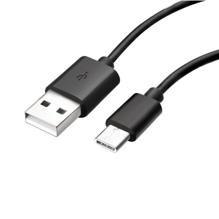 USB-A till USB-C kabel 2m (svart) - USB-kablar 