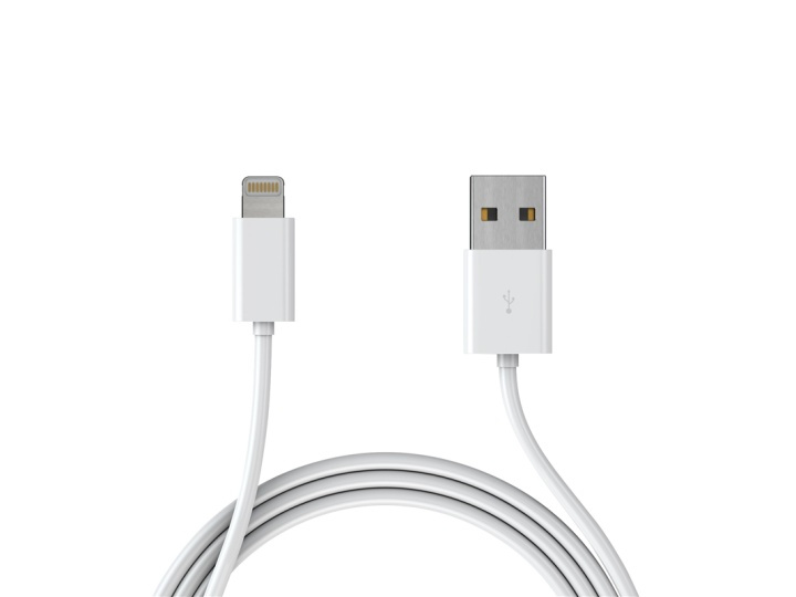 Extra kvalitativ USB-kabel till iPhone och iPad,1 meter Vit)