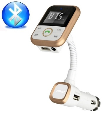 FM-sändare med Bluetooth-handsfree och billaddare (guld) i gruppen BIL / Billjud & Multimedia / FM-sändare hos TP E-commerce Nordic AB (38-39395)