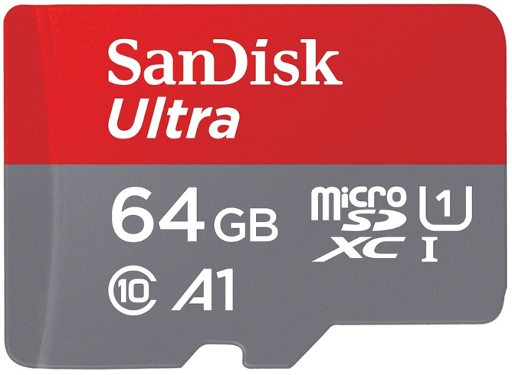 SanDisk Ultra microSDXC 64GB, 100MB/s, A1, Klass 10/UHS-1 i gruppen HEMELEKTRONIK / Lagringsmedia / Minneskort / Micro SD/HC/XC hos TP E-commerce Nordic AB (38-39429)