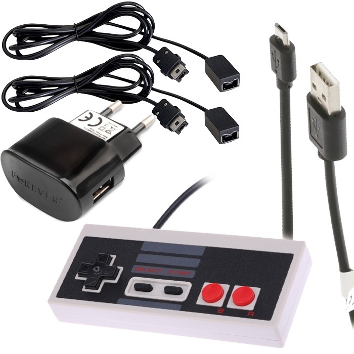 Komplett tillbehörspaket till NES Classic Mini för trådade kontroller i gruppen HEMELEKTRONIK / Spelkonsoler & Tillbehör / Nintendo Wii hos Teknikproffset Nordic AB (38-39678)