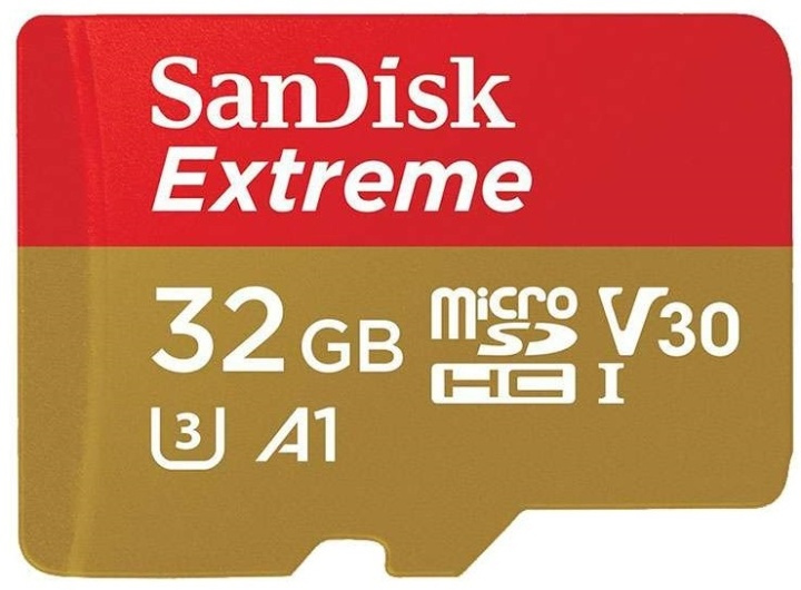SanDisk MicroSDHC Extreme 32GB A1 100mb/s Uhs-I i gruppen HEMELEKTRONIK / Lagringsmedia / Minneskort / Micro SD/HC/XC hos TP E-commerce Nordic AB (38-39788)
