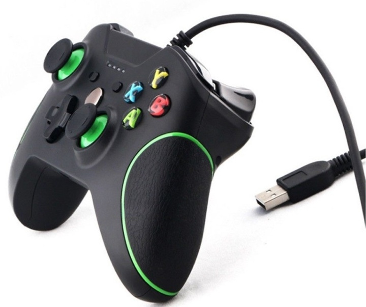 Trådad handkontroll till Xbox One/One S/One X, Svart i gruppen HEMELEKTRONIK / Spelkonsoler & Tillbehör / Xbox One / Tillbehör hos TP E-commerce Nordic AB (38-39828)