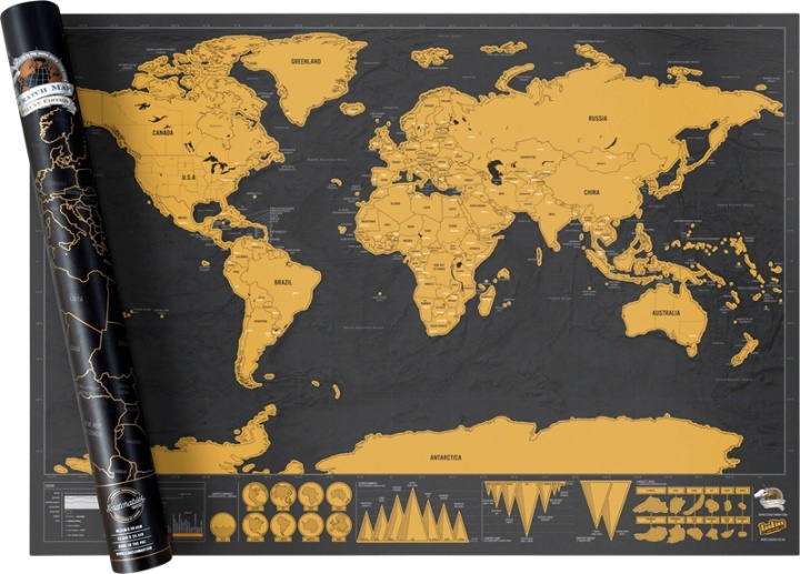 XXL Scratch Map - Världskarta där du skrapar de länder du besökt i gruppen SPORT, FRITID & HOBBY / Roliga prylar / Smarta saker hos Teknikproffset Nordic AB (38-39830)
