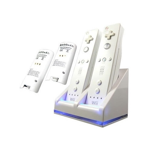 Wii dubbel dockningsstation + 2st batterier till Nintendo Wii/Wii U-kontroller i gruppen HEMELEKTRONIK / Spelkonsoler & Tillbehör / Nintendo Wii hos TP E-commerce Nordic AB (38-4011)