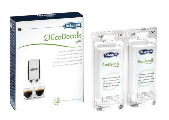 Delonghi EcoDecalk avkalkning för kaffemaskiner 2 x 100 ML (5513296011) i gruppen HEM, HUSHÅLL & TRÄDGÅRD / Hushållsmaskiner / Kaffemaskiner & Tillbehör / Filter & Tillbehör hos TP E-commerce Nordic AB (38-40368)