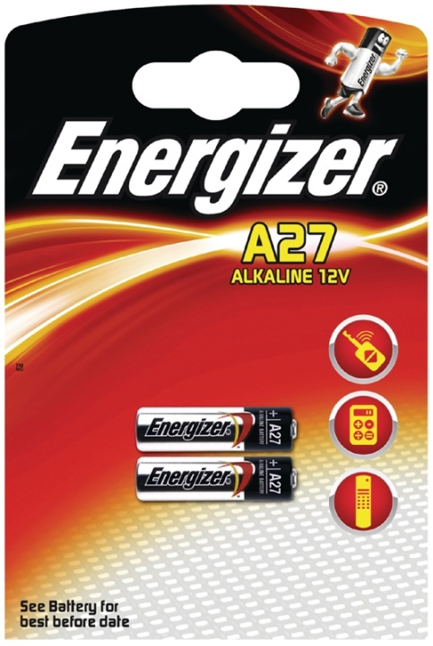 Energizer Alkaline batteri A27 12V 2-pack (639333) i gruppen HEMELEKTRONIK / Batterier & Laddare / Batterier / Övriga hos Teknikproffset Nordic AB (38-40431)