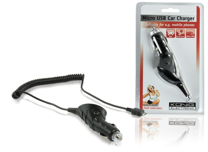 König Billaddare 1.0 A Micro USB Svart i gruppen SMARTPHONE & SURFPLATTOR / Laddare & Kablar / Billaddare / Billaddare microUSB hos TP E-commerce Nordic AB (38-41010)