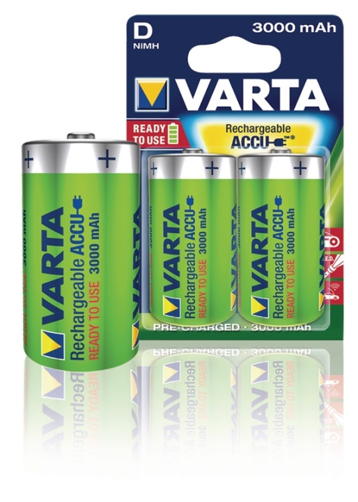 Varta Batteri NiMH D/LR20 1.2 V 3000 mAh R2U 2-pack i gruppen HEMELEKTRONIK / Batterier & Laddare / Laddningsbara batterier / Övriga hos TP E-commerce Nordic AB (38-41943)