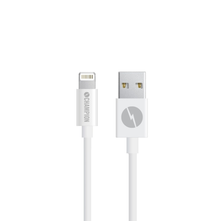 Champion USB-A till Lightning Kabel 2m Vit i gruppen SMARTPHONE & SURFPLATTOR / Laddare & Kablar / Kablar / Kablar Lightning hos TP E-commerce Nordic AB (38-43060)