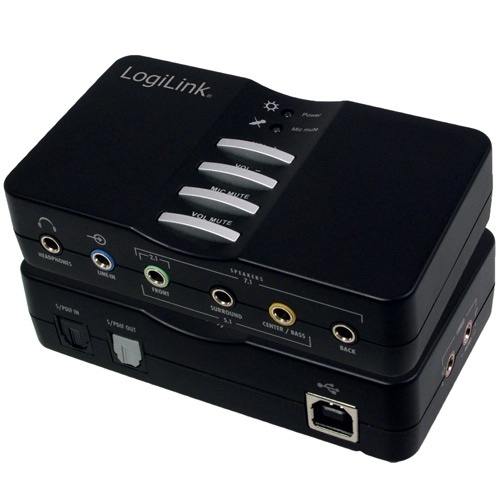 LogiLink USB-ljudkort 7.1-kanals i gruppen DATORER & KRINGUTRUSTNING / Datorkomponenter / Ljudkort hos TP E-commerce Nordic AB (38-43907)